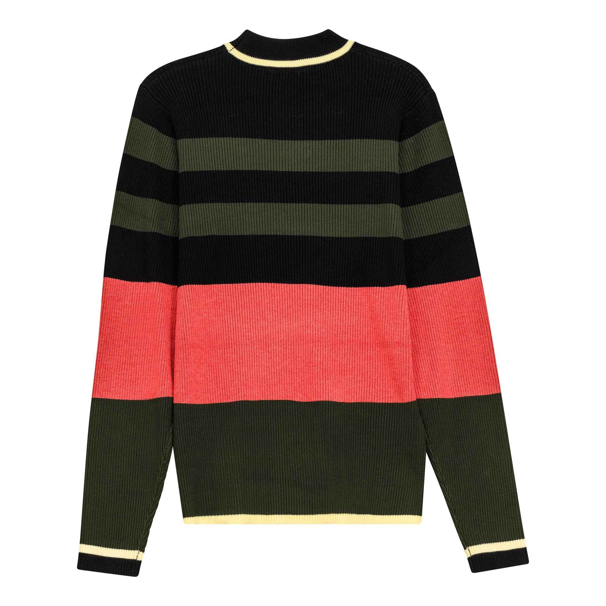 Striped Mock Neck Sweater