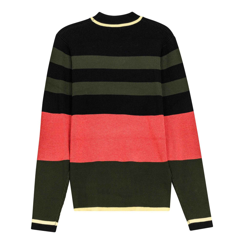 Striped Mock Neck Sweater