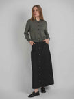 Maxi Denim Button Skirt