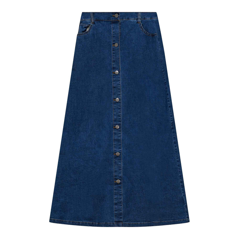 Maxi Denim Button Skirt
