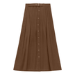 Side Pleated Wrap Midi Skirt