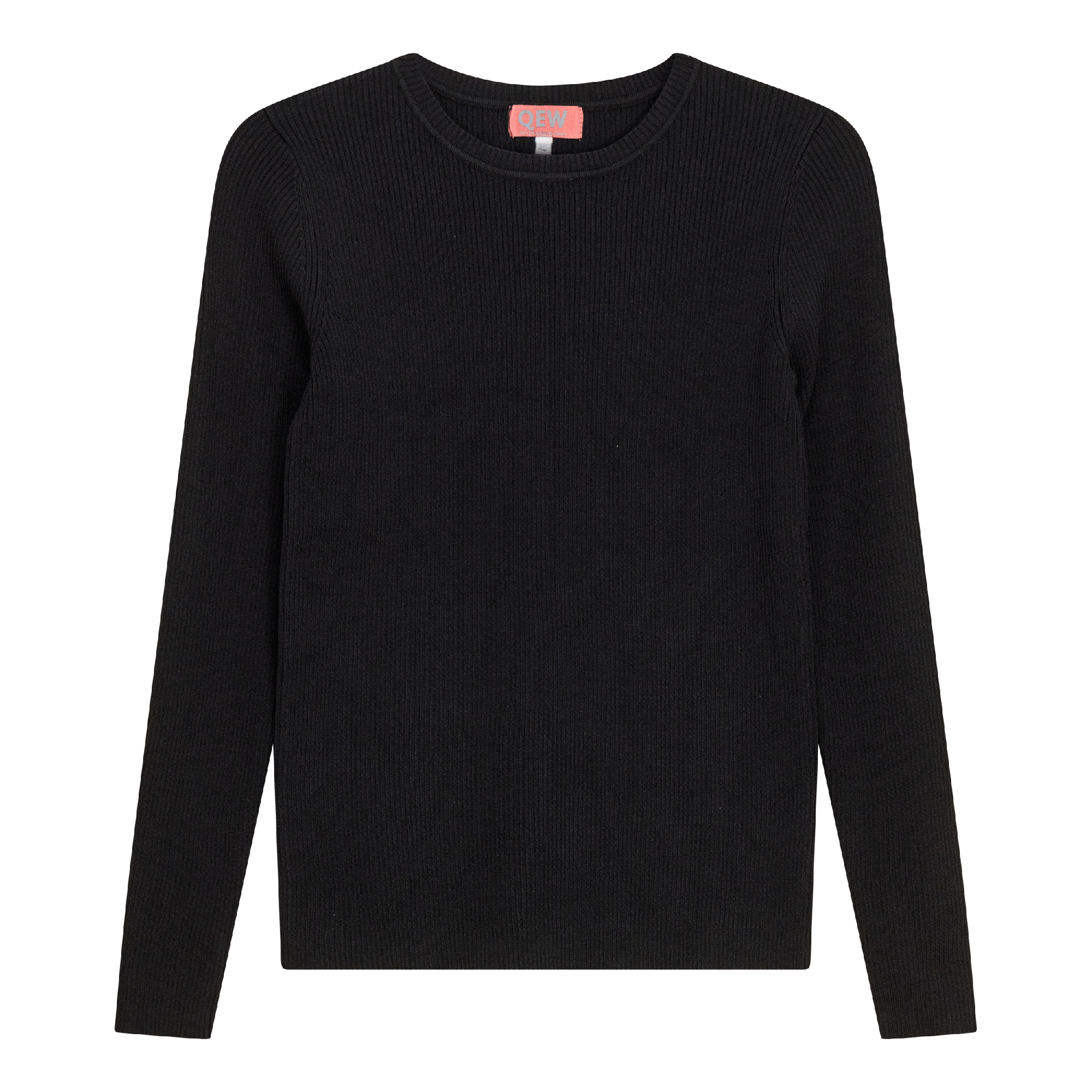 Ribbed Knit Crew Neck Sweater
