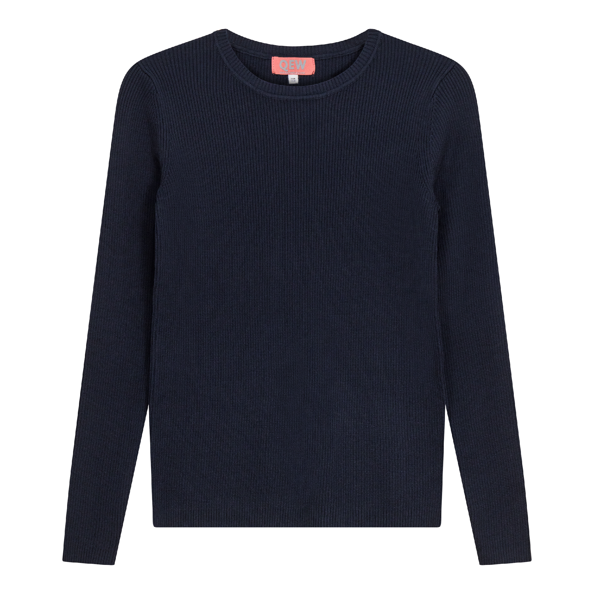 Ribbed Knit Crew Neck Sweater