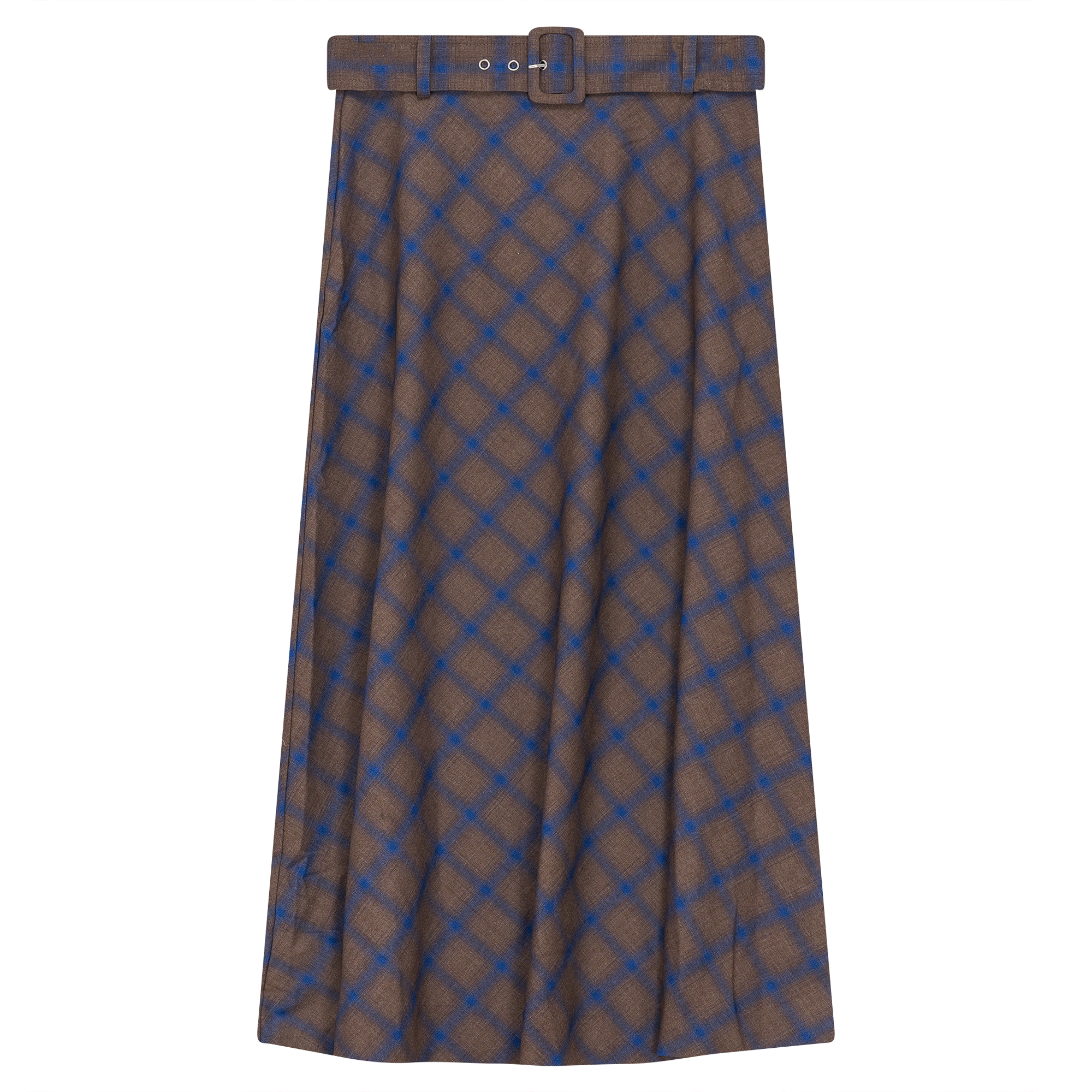 Plaid Belted Skirt