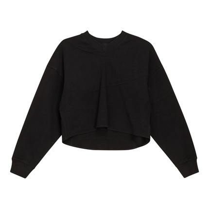 V Neck Cropped Sweatshirt