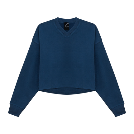 V Neck Cropped Sweatshirt