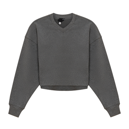 V Neck Cropped Sweatshirt