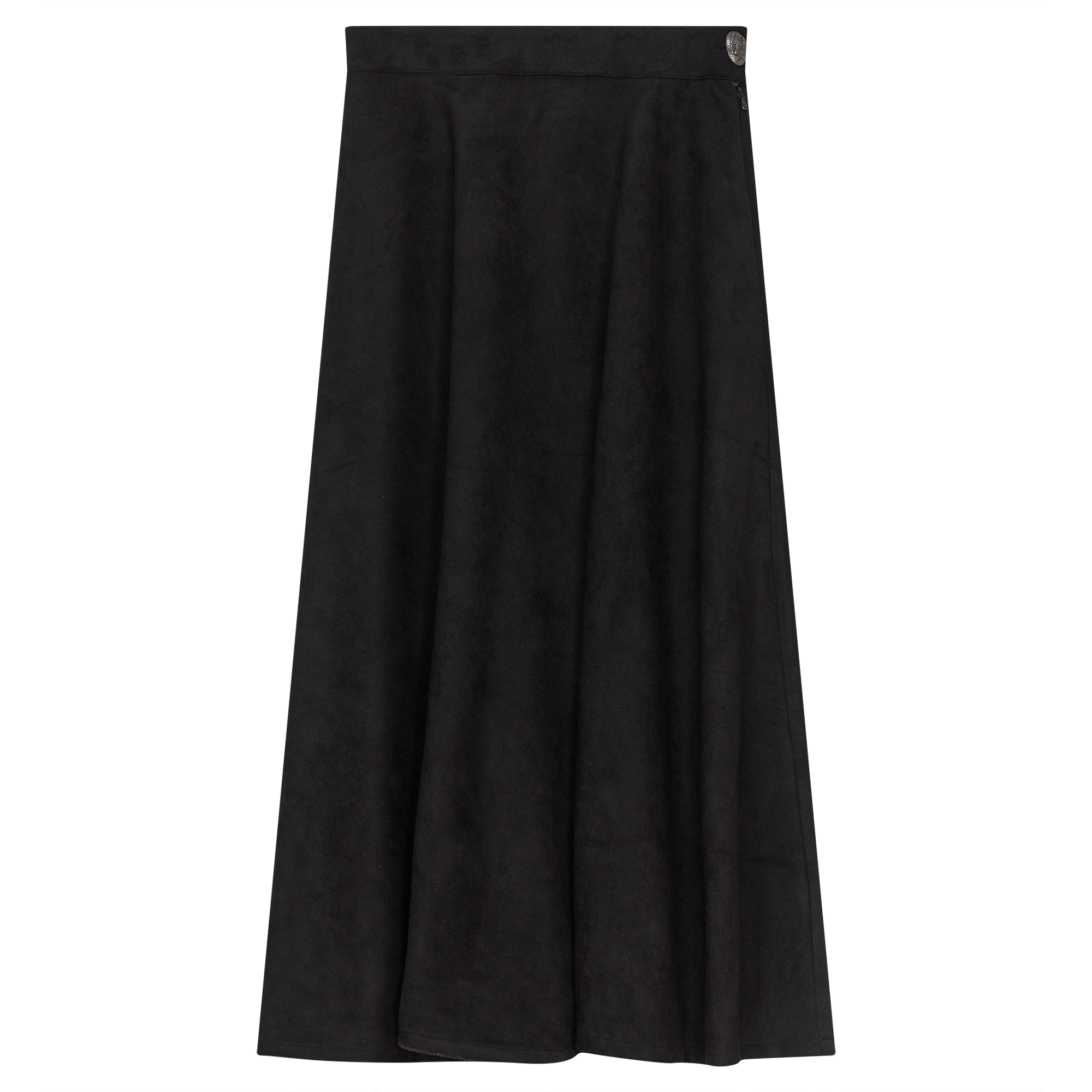 Midi A Line Suede Skirt