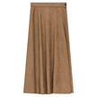 Midi A Line Suede Skirt