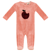 Apple Print Cotton Velour Onesie