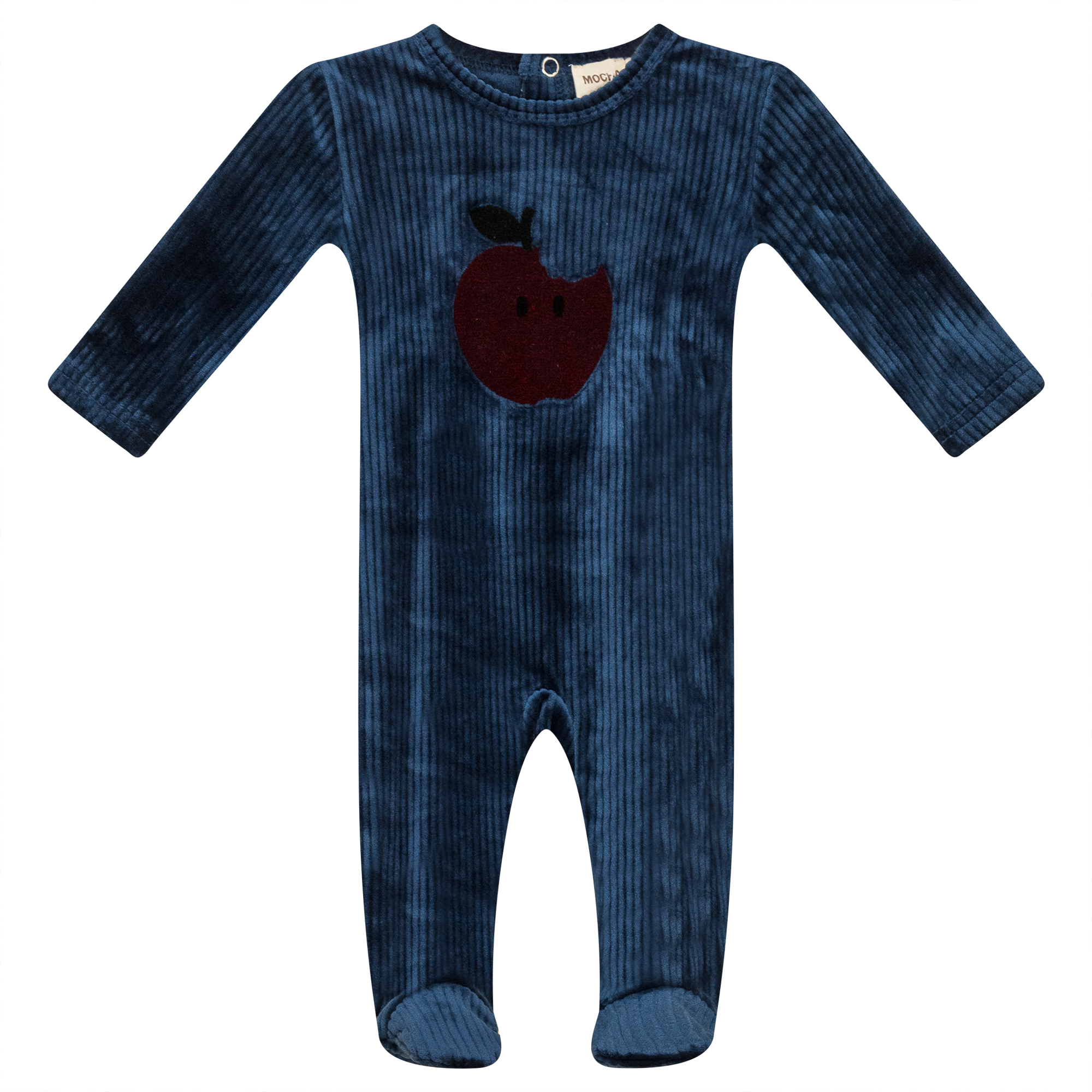 Apple Print Cotton Velour Onesie