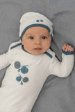 Velour Cherry Print Onesie with Hat