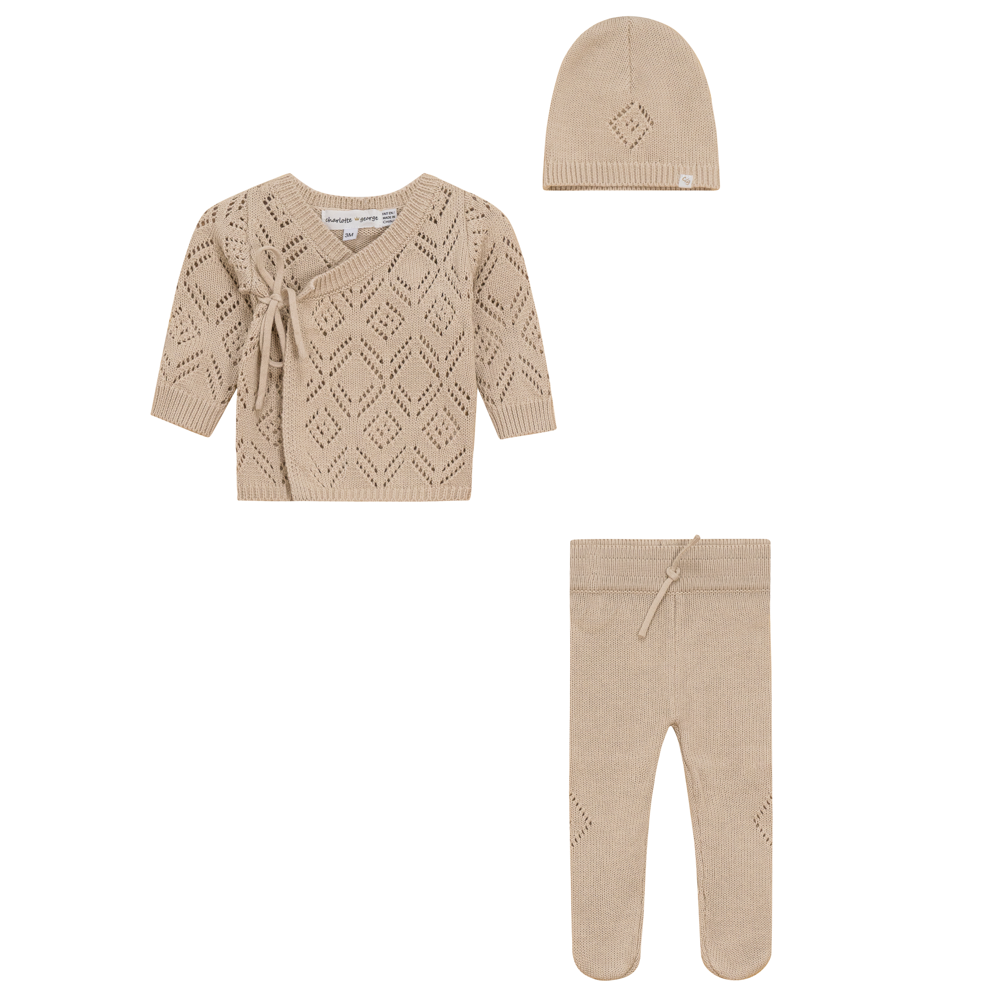 Pointelle Knit 3Pc Set
