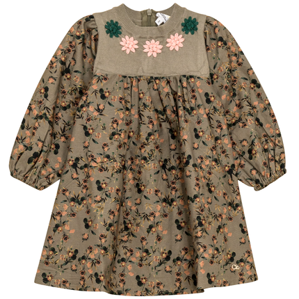 Flower Print Embroidered Dress
