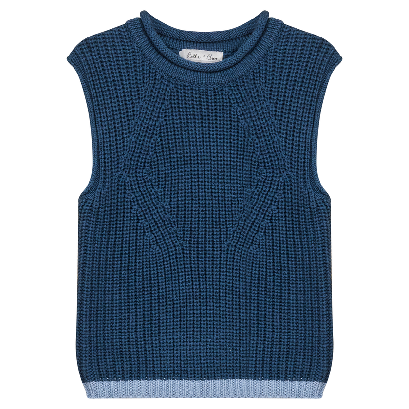 Knit Vest with Fennel Neck