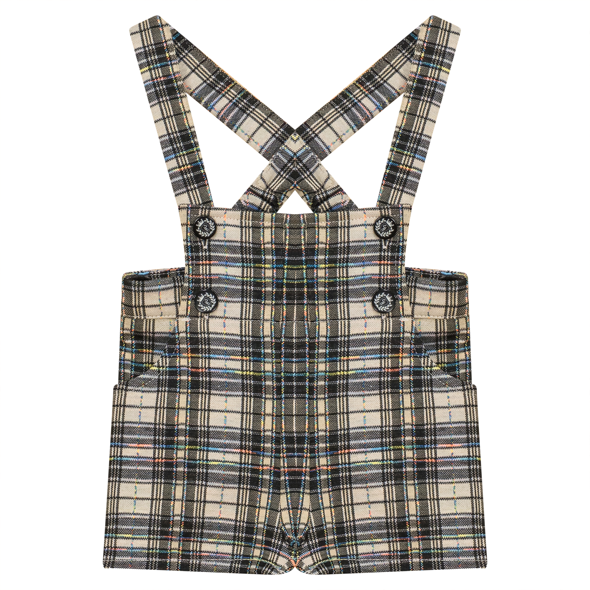 Plaid Short Overall
