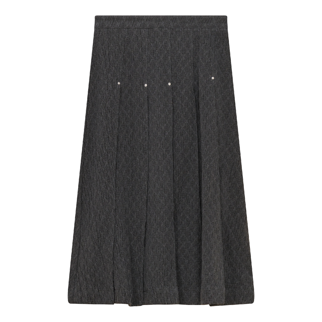 Woven Jacquard Pleated Skirt