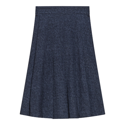 Mix Knit Knife Pleated Skirt
