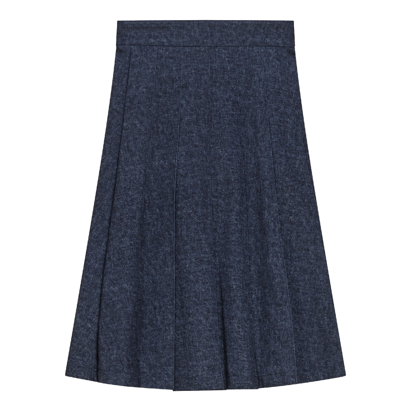 Mix Knit Knife Pleated Skirt