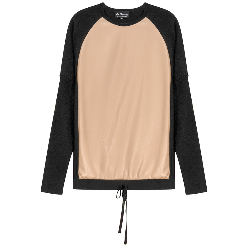 Maternity Knit Leather Combo Top