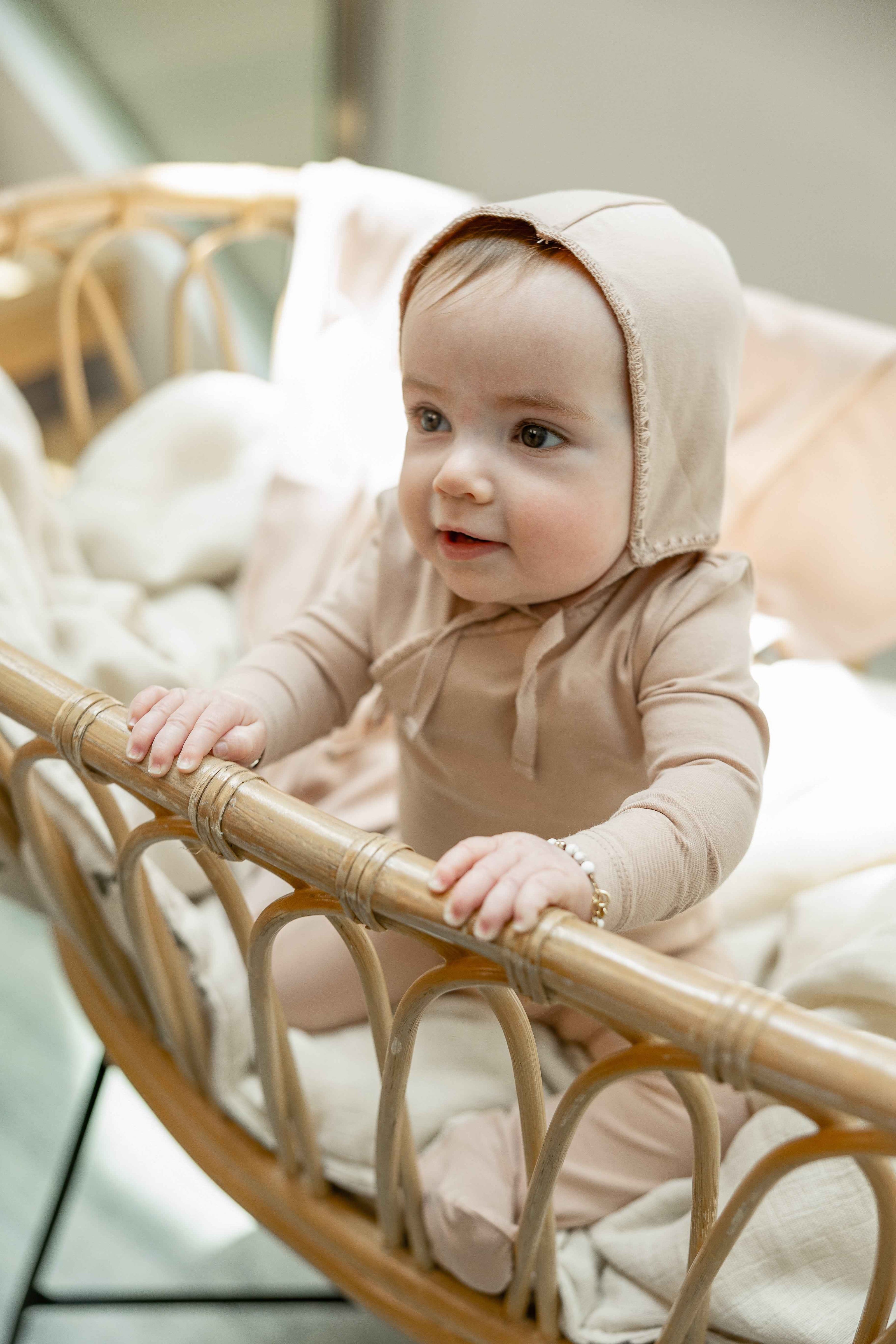 Knitted Wrap Onesie with Bonnet