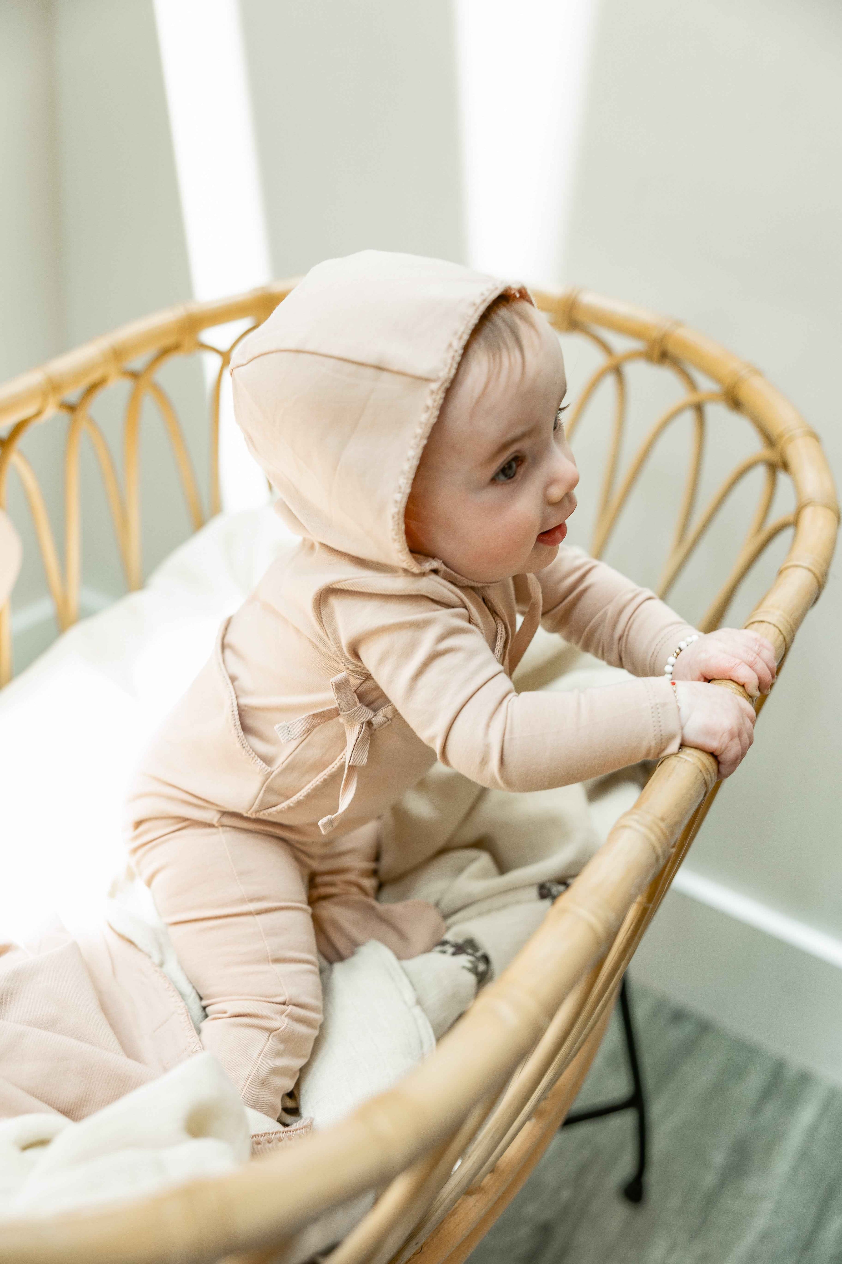 Knitted Wrap Onesie with Bonnet