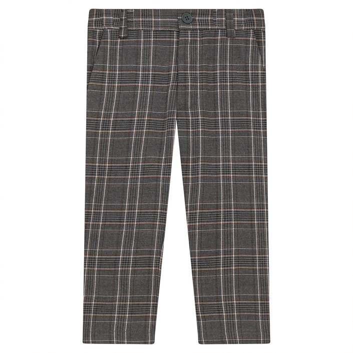 Woven Plaid Long Pants