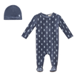 Bear Print Velour Onesie and Hat