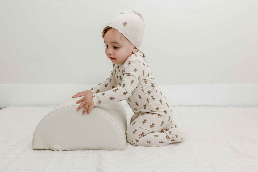 Bear Print Onesie with Hat