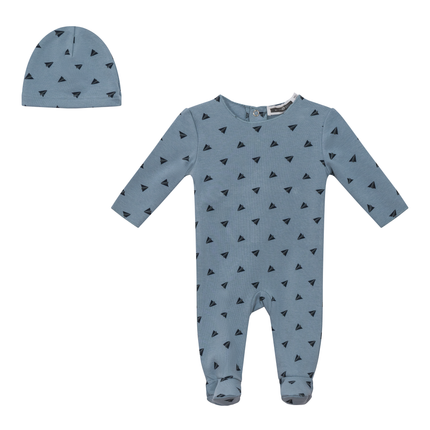 Heart and Paper Plane Print Onesie and Hat