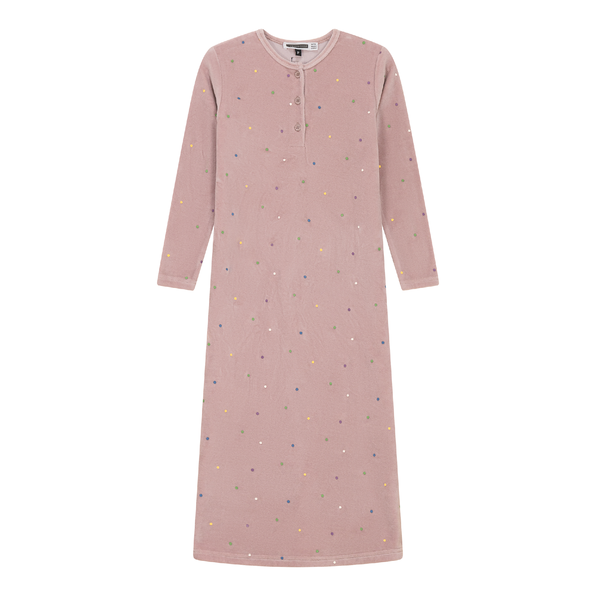 Dot Print Velour Dress