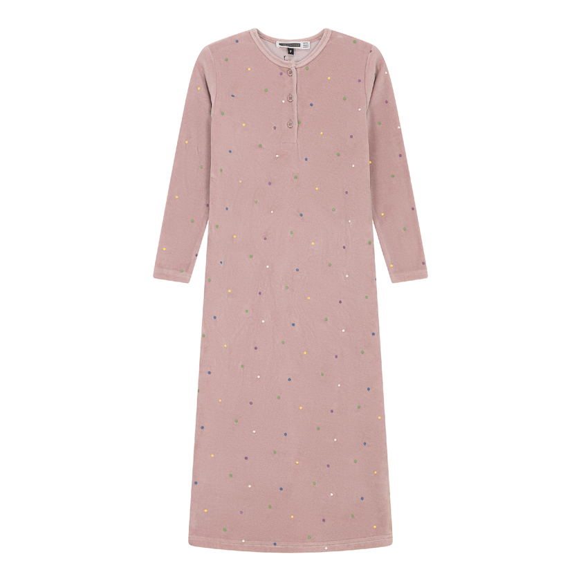 Dot Print Velour Dress