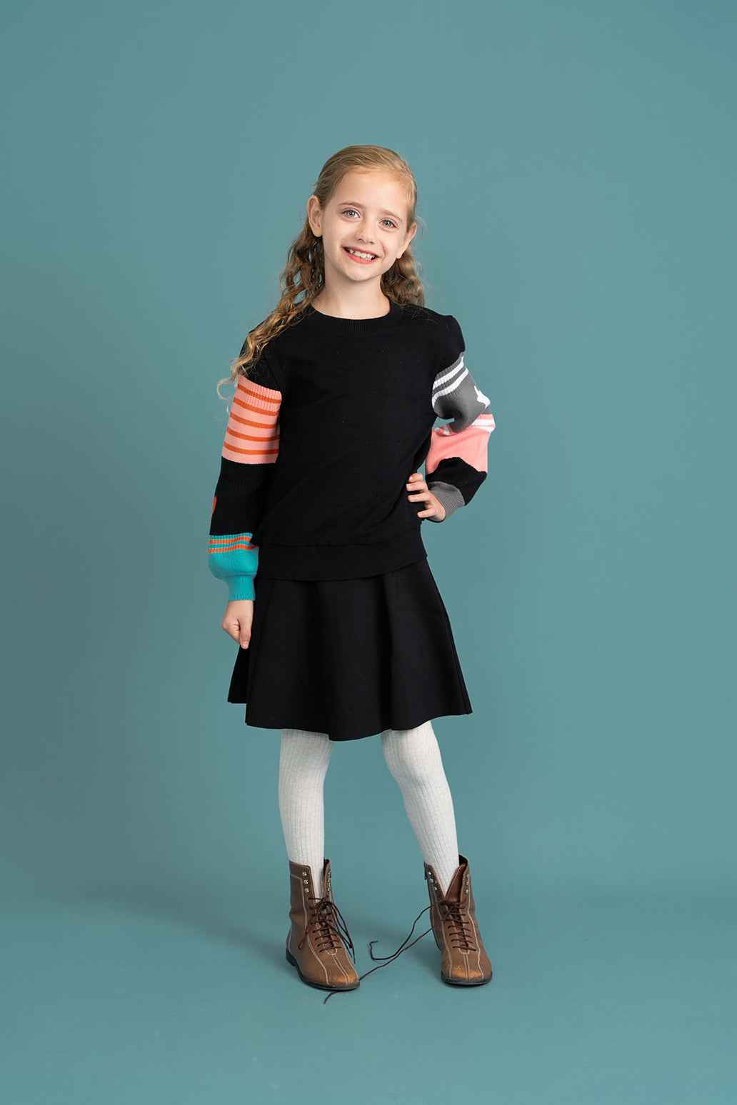 Striped Knit Fleece Top