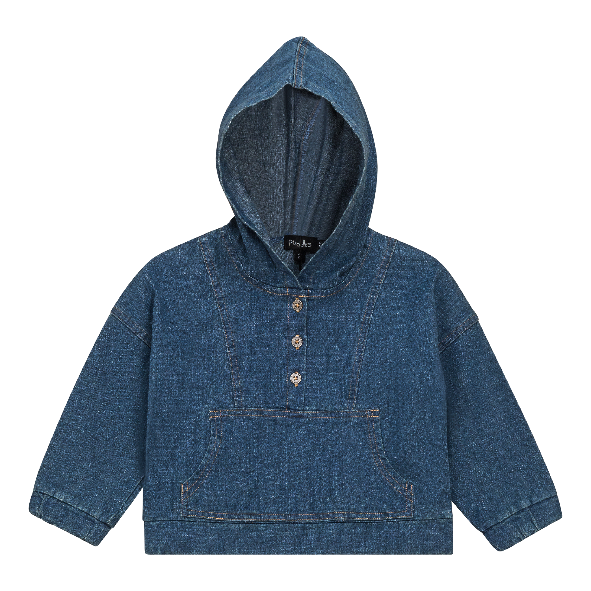 Denim Hooded Top