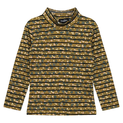 Stripped Rib Mock Neck Top