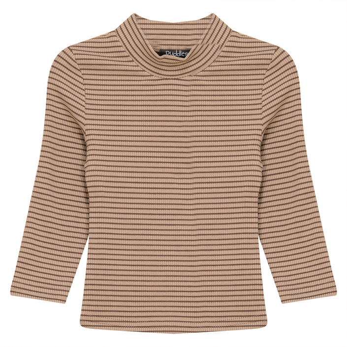 Stripped Mock Neck Top