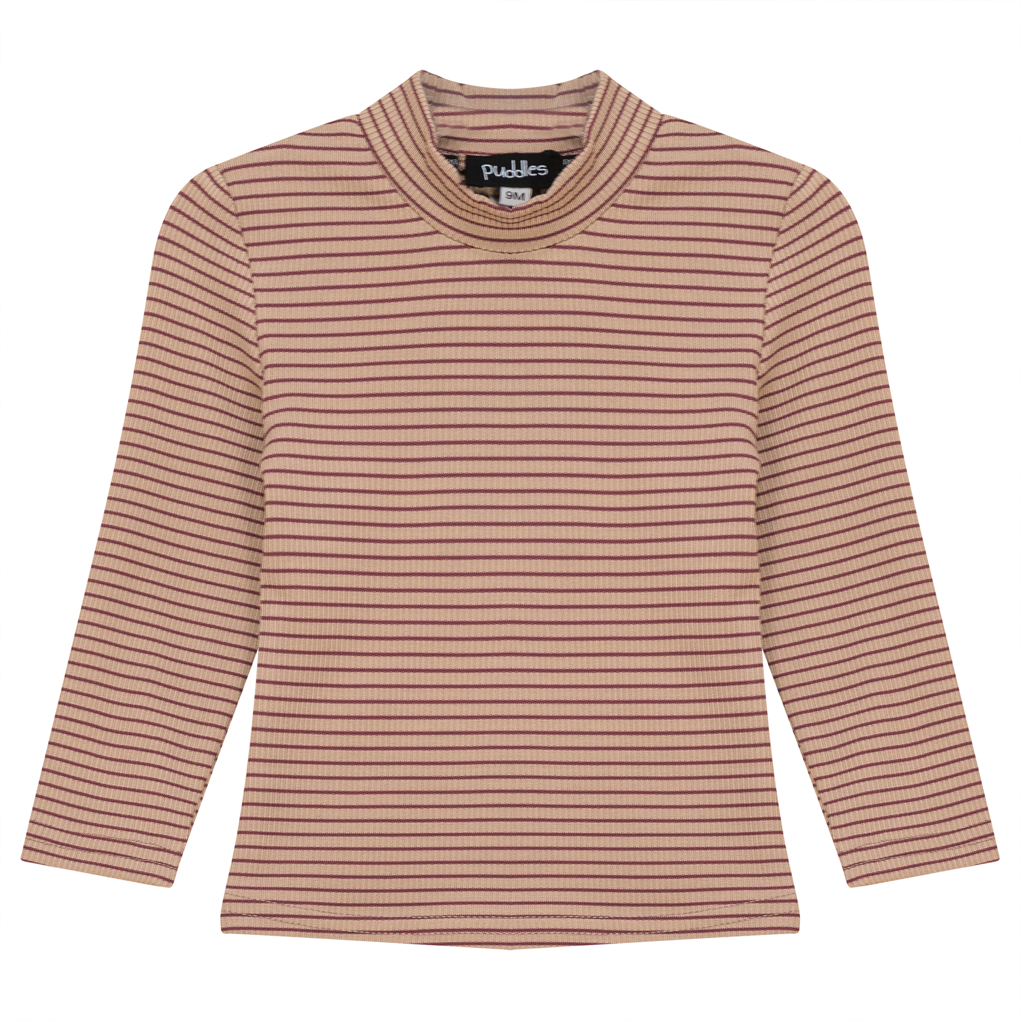 Stripped Mock Neck Top