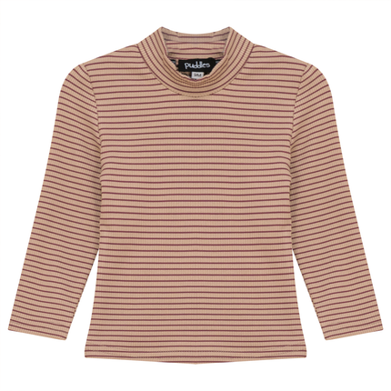 Stripped Mock Neck Top