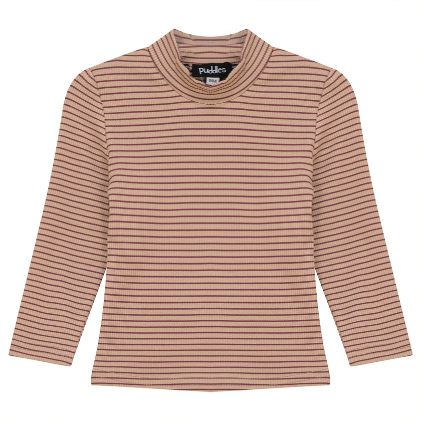 Stripped Mock Neck Top