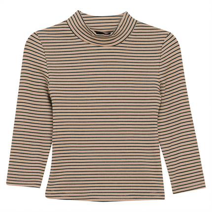Stripped Mock Neck Top