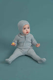 Ruffle Collar Knitted Onesie and Bonnet