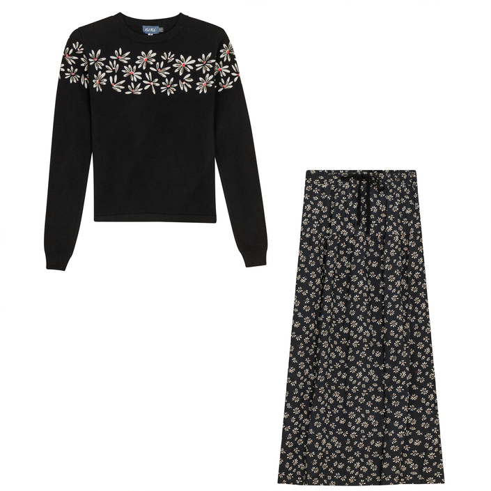 Woven Floral 2Pc Set