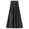 Leather Pleated Midi Skirt