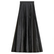 Leather Pleated Midi Skirt