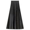 Leather Pleated Midi Skirt