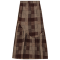 Woven Plaid Midi Skirt