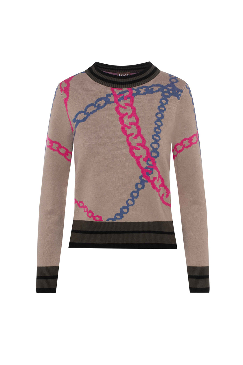 Printed knit Chain Sweater