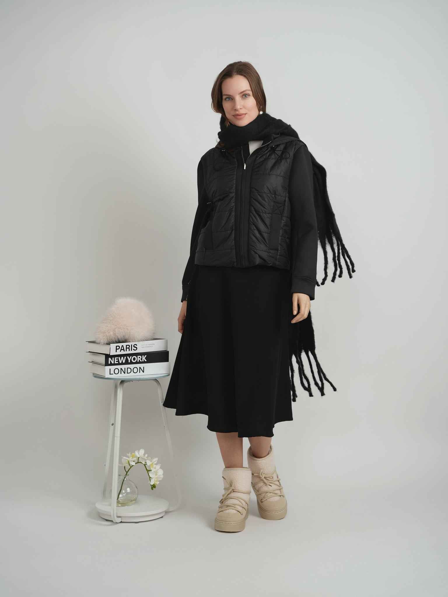 Quilted Combo Bomber Jacket