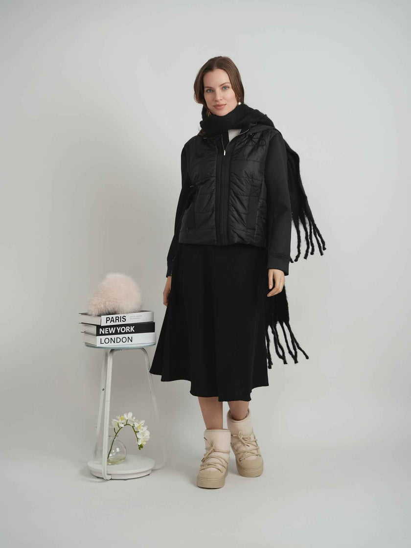 Quilted Combo Bomber Jacket