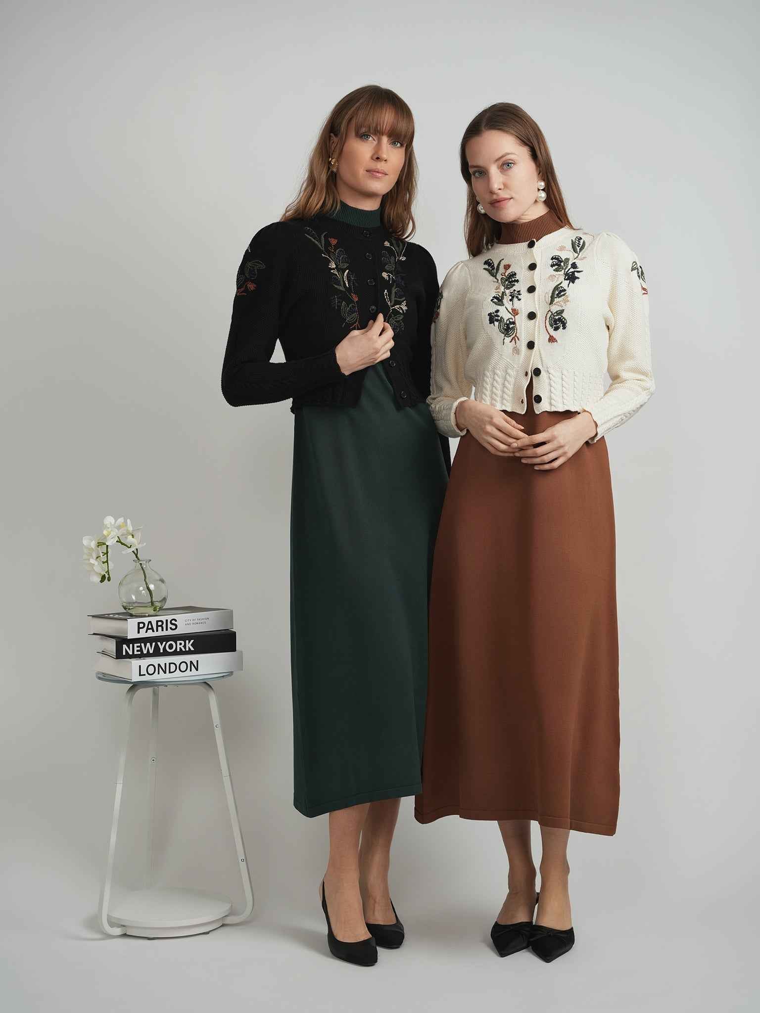 Knit Midi Mock A Line Jumper